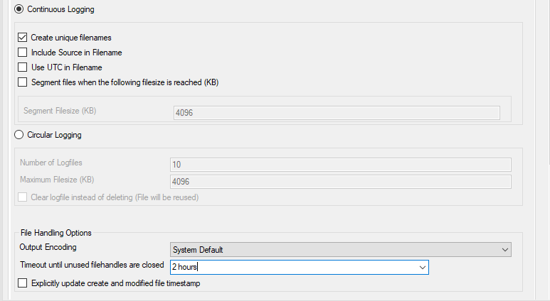 EventReporter File Logging filename options